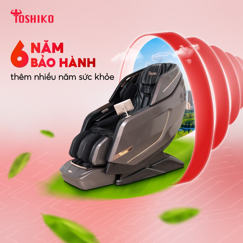 Khách hàng được bảo hành 6 năm khi mua ghế massage tại Toshiko