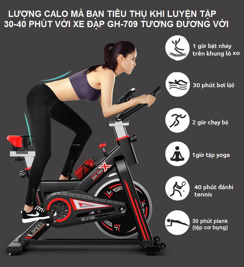 Đạp xe giảm cân tại nhà đốt cháy calo ở mức cao