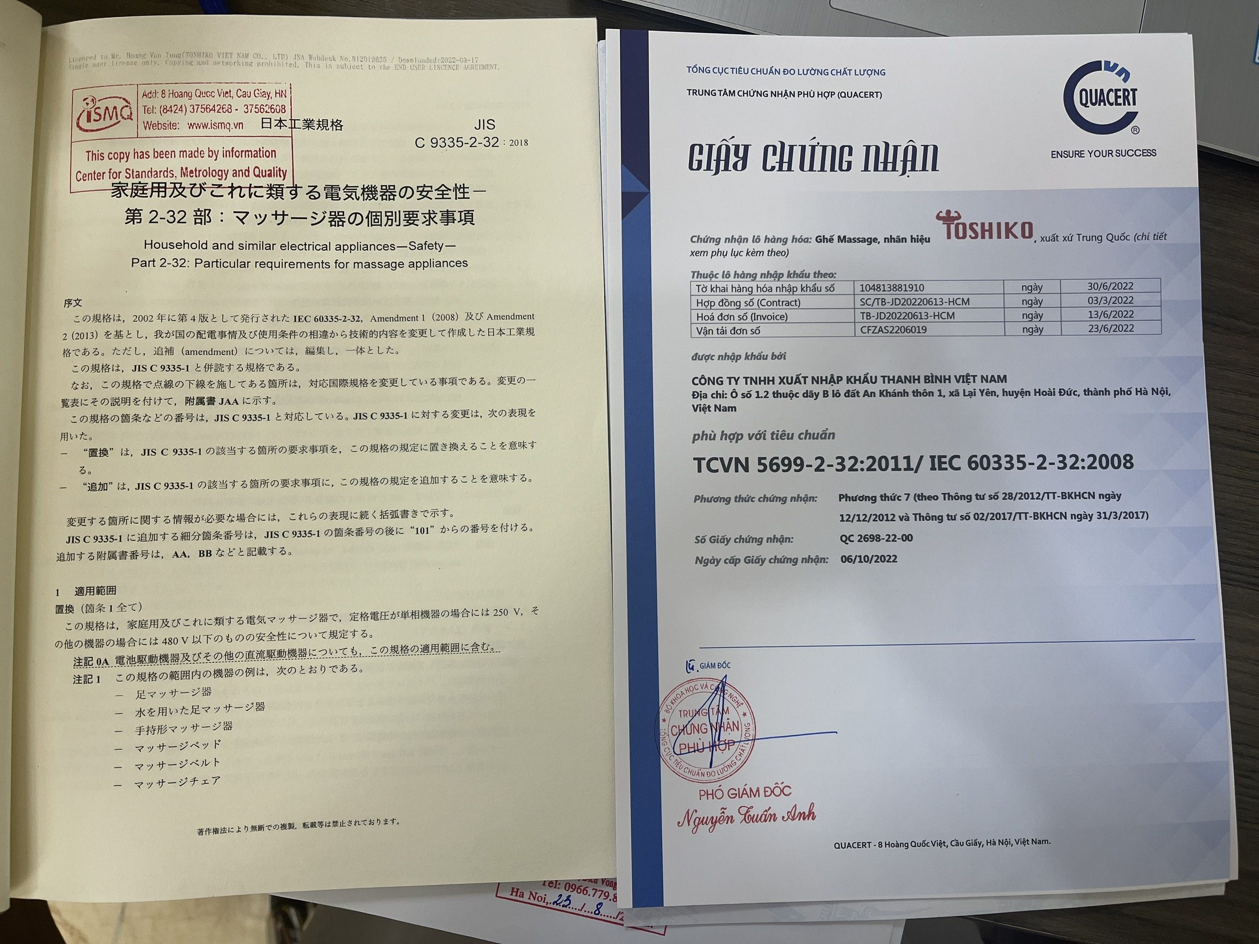 Sản phẩm của Toshiko được bảo chứng về chất lượng