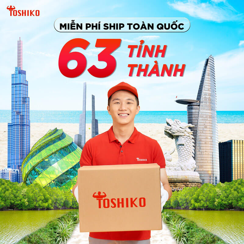 Toshiko miễn phí vận chuyển trên toàn quốc