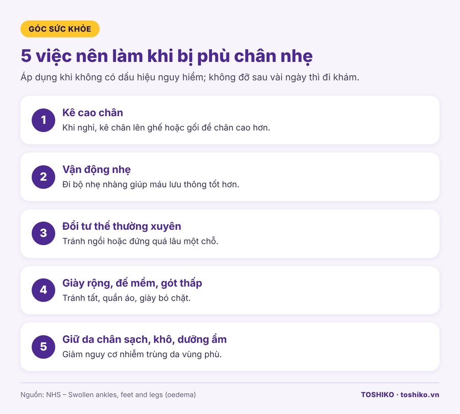Cách chăm sóc phù chân nhẹ tại nhà cho người cao tuổi