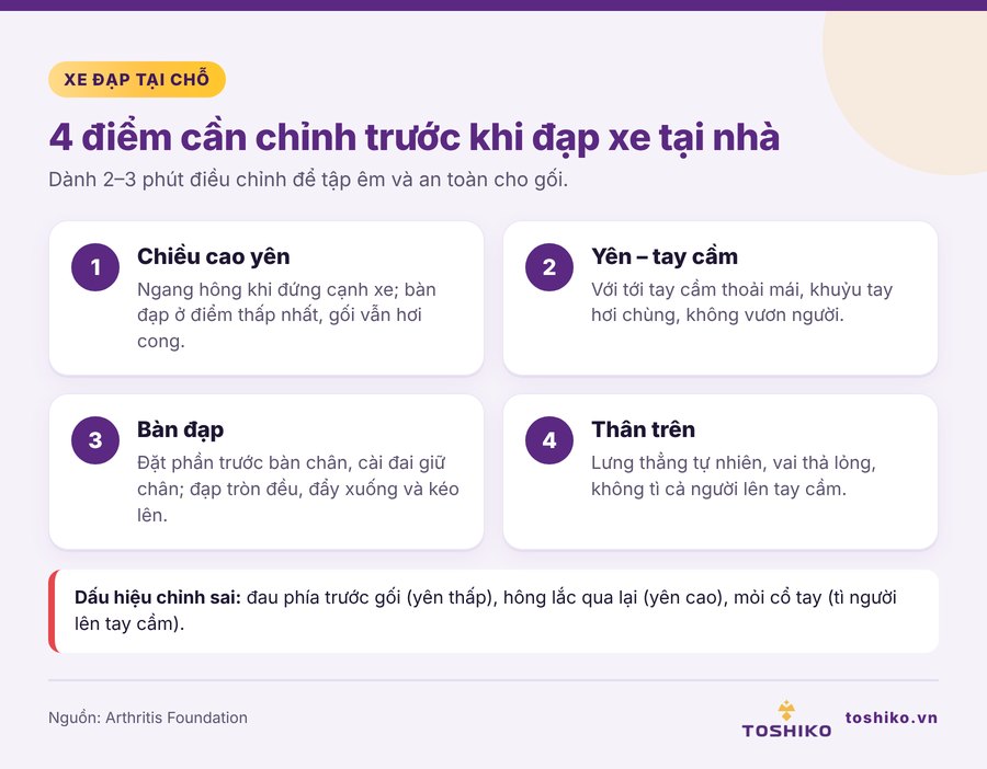 Cách chỉnh yên và tư thế đúng trên máy đạp xe tại chỗ