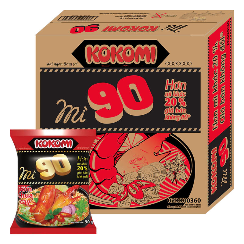 1 gói mì Kokomi 90 chứa 450 calo 
