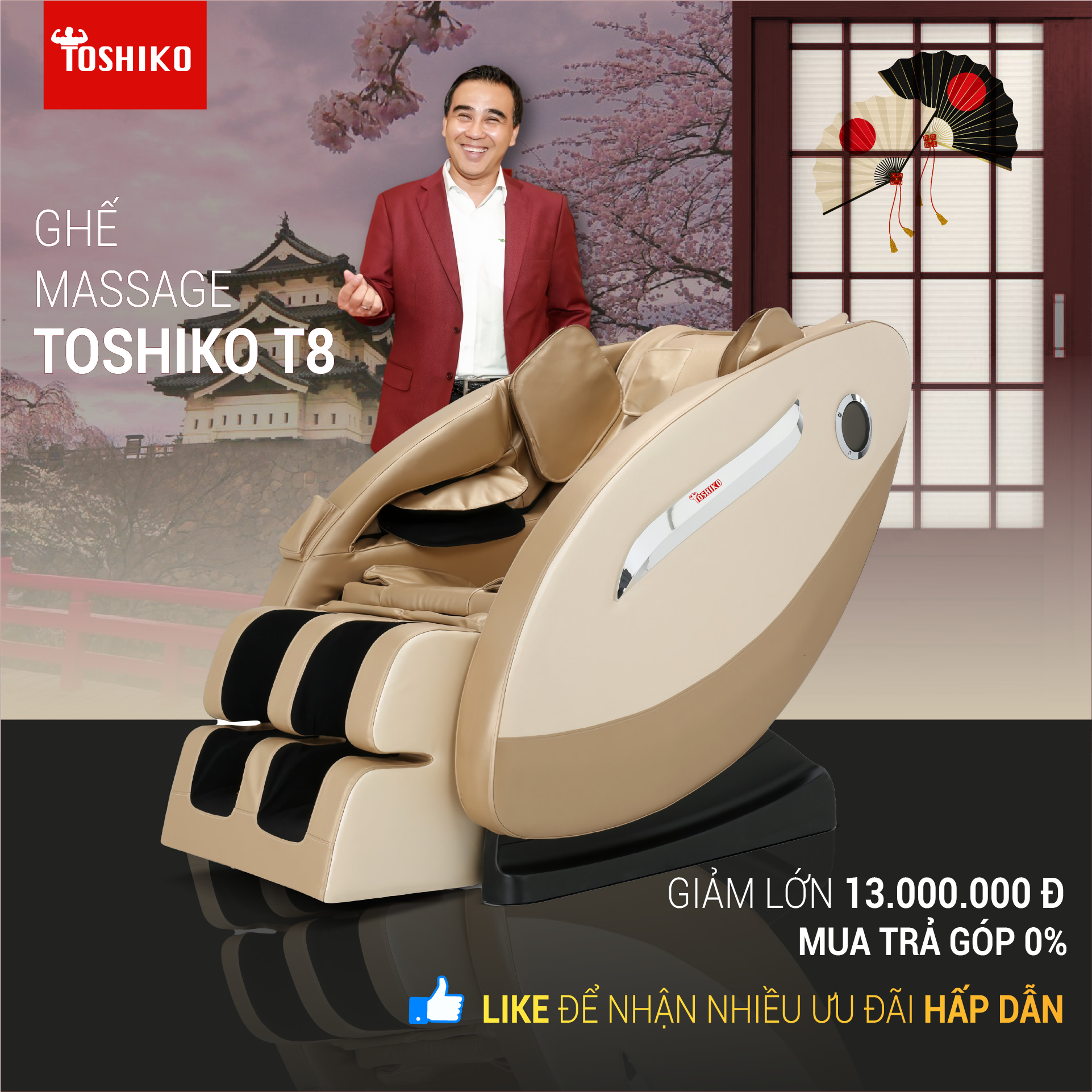 ghế massage Toshiko T8 phiên bản nâng cấp giá không đổi
