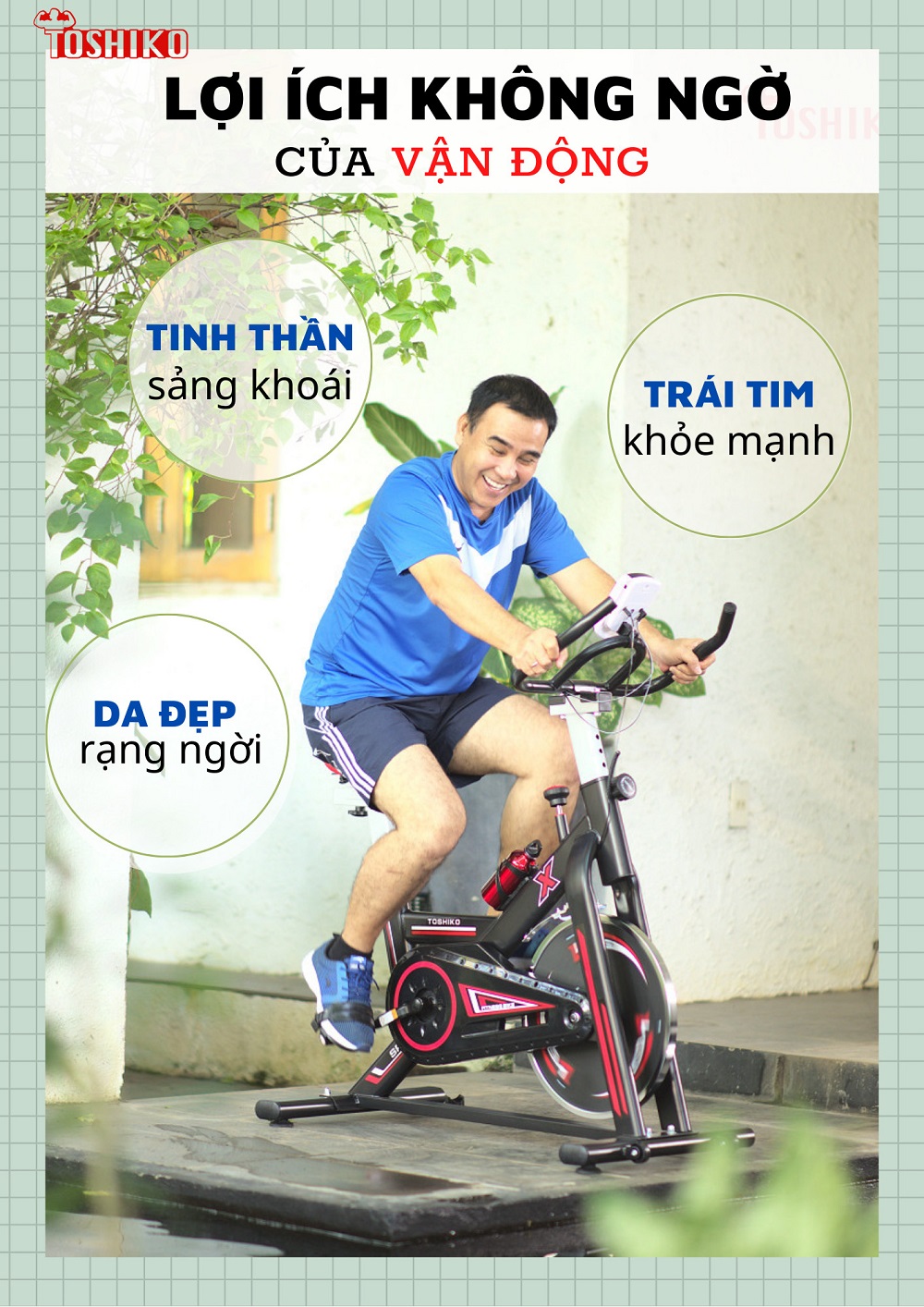 Tập luyện cùng xe đạp trong nhà mang đến nhiều lợi ích cho sức khỏe