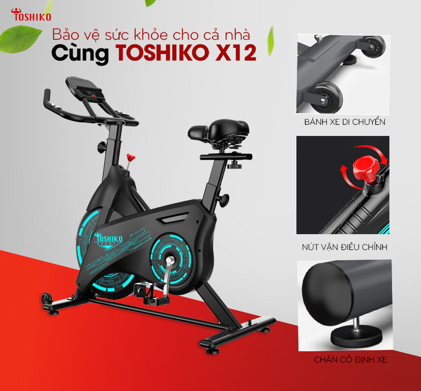 Toshiko X12 có gì đặc biệt? Giá xe đạp tập thể dục Toshiko X12 bao nhiêu?